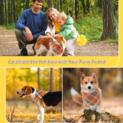 Pañuelo Clásico a Cuadros para Perro con Borlas - Accesorio Elegante para Otoño - Image 7