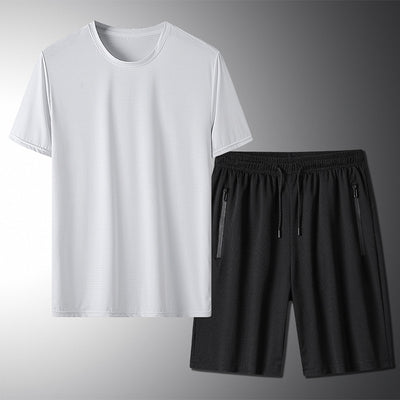Conjunto Deportivo de Verano para Hombre - Camiseta y Pantalones Cortos en Seda de Hielo - Image 11