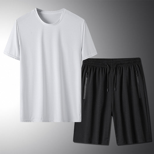 Conjunto Deportivo de Verano para Hombre - Camiseta y Pantalones Cortos en Seda de Hielo - Image 11