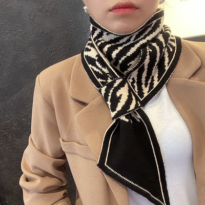 Bufanda Tejida Cuadros Houndstooth Elegante y Versátil - Image 11
