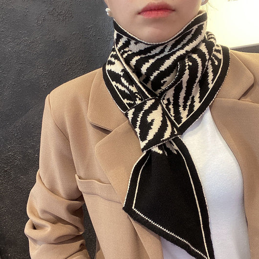 Bufanda Tejida Cuadros Houndstooth Elegante y Versátil - Image 11