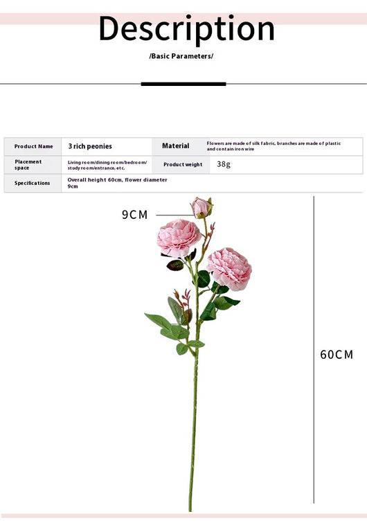 Flores Artificiales de Peonía y Rosa Premium para Decoración del Hogar - Image 21