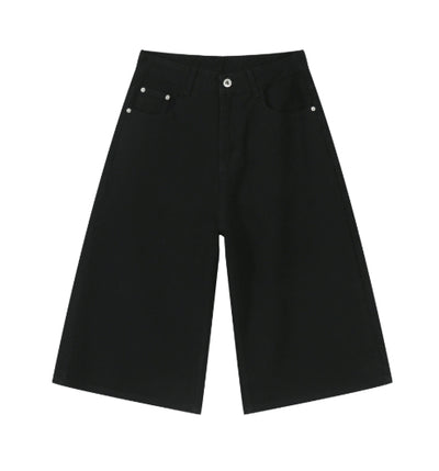 Pantalones Denim Sueltos Grises Estilo Americano Capri - Image 13