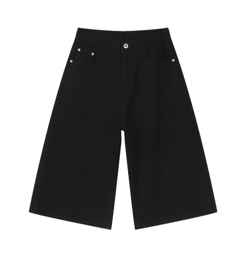Pantalones Denim Sueltos Grises Estilo Americano Capri - Image 13