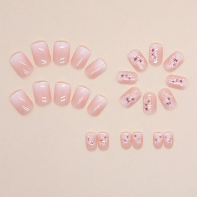 Uñas Postizas Degradado Floral Blanco - Diseño Hada Versátil - Image 3