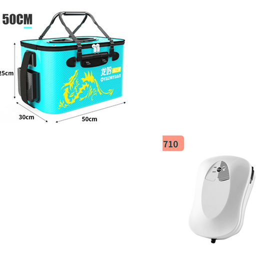 Cubo de Pesca Plegable con Bomba de Oxígeno Recargable - Caja Protectora para Peces Vivos - Image 5