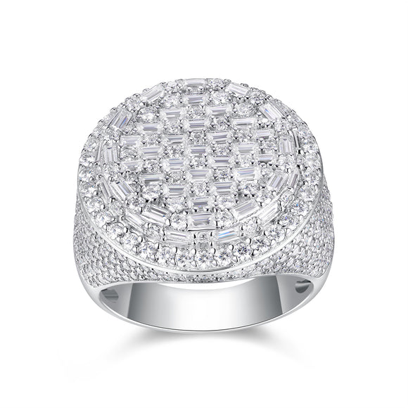 Anillo de Bodas Diamante Moissanita - Conjunto de Anillos Plateado en Plata S925 y Platino