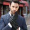 Guantes de Cuero Lavado para Hombre con Pantalla Táctil Terciopelada