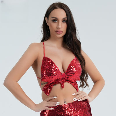 Top Sostén con Lentejuelas y Diseño de Mariposa - Image 12