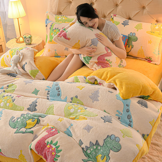 Juego de Sábanas y Edredón Doble Cara Terciopelo Coral - Bedding Premium - Image 35