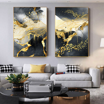 Pósters de Arte Mural Blanco y Negro con Dorado - Image 8