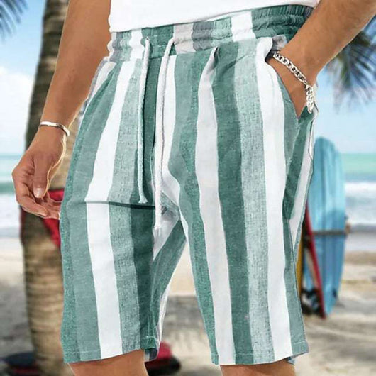 Shorts de Playa para Hombre con Estampado 3D a Rayas - Image 3