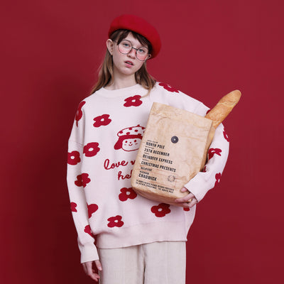 Suéter para niña con diseño jacquard estampado de dibujos animados - Image 7