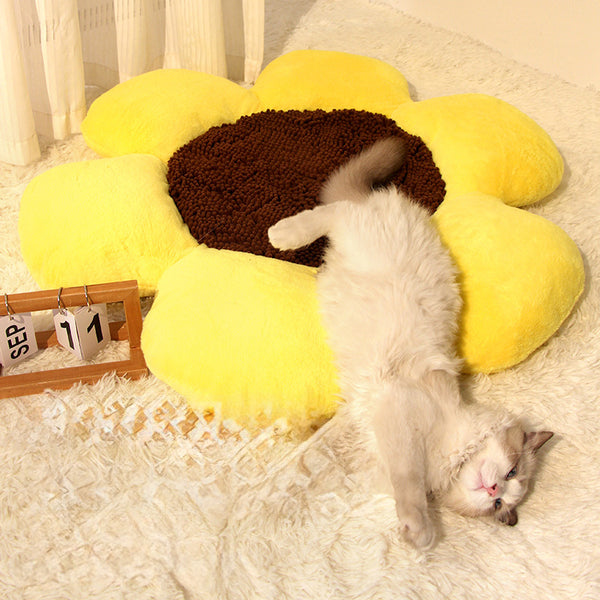 Nido Redondo Floral para Gatos - Cama Térmica Acogedora Todo Clima