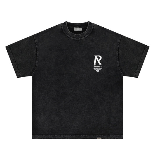 Camiseta Estampada Lavada y Desgastada para Hombre
