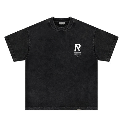 Camiseta Estampada Lavada y Desgastada para Hombre
