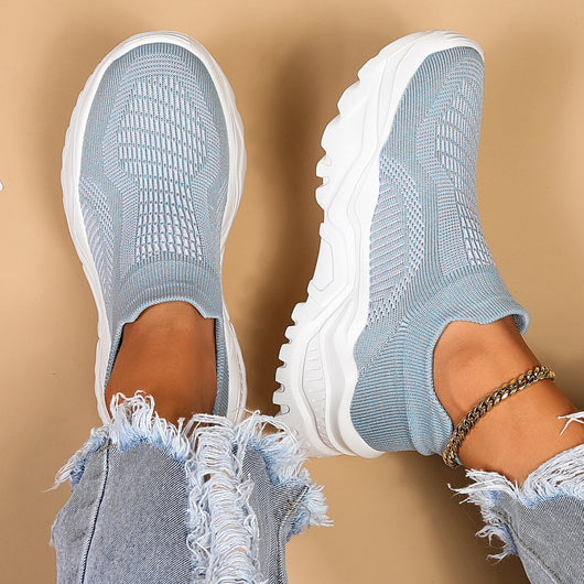 Zapatos Deportivos Deslizables con Calcetín Tejido Transpirable para Mujer