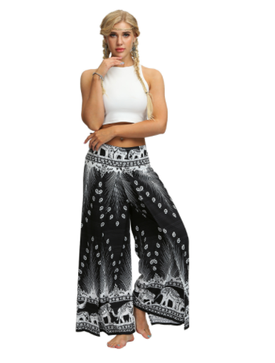 Pantalones Casuales de Verano con Estampado de Pluma de Pavo Real - Cómodos y Transpirables - Image 2