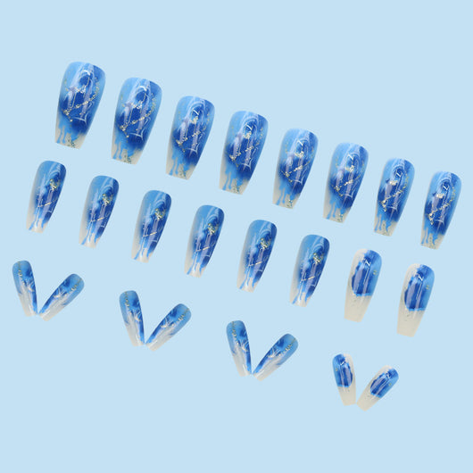 Uñas Postizas Doradas con Textura de Grano - Pack de 24 Piezas Premium - Image 10
