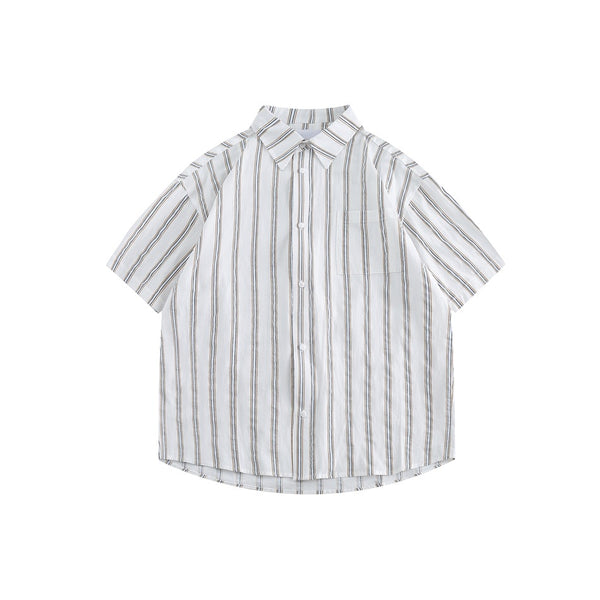 Camisa Suelta Retro Japonesa Estilo Americano Manga Corta Hombre - Image 6