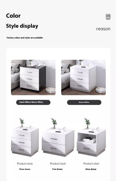 Mesita de Noche Compacta con Estante y Gabinete de Almacenamiento - Image 23