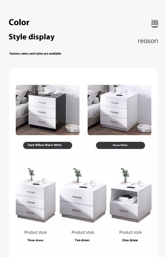 Mesita de Noche Compacta con Estante y Gabinete de Almacenamiento - Image 23