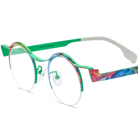 Gafas Redondas para Miopía en Titanio Ultraligero con Cristales de Color - Image 9