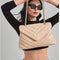 Bolso Bandolera con Cadena Metálica y Bordado para Mujer