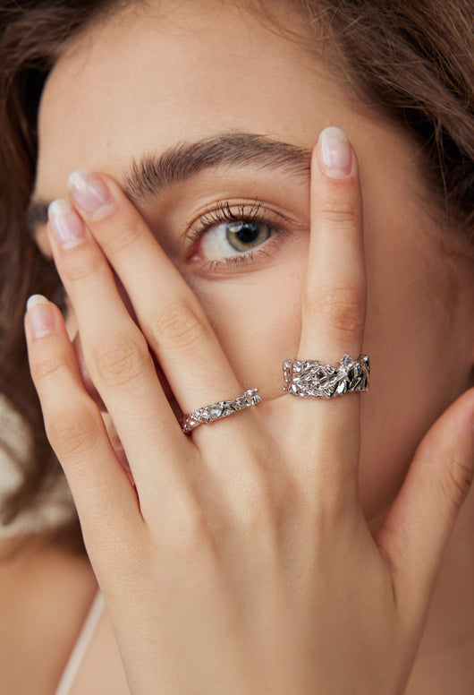 Anillo de Diseño Francés Nicho Lujo Ligero con Temperamento - Image 10