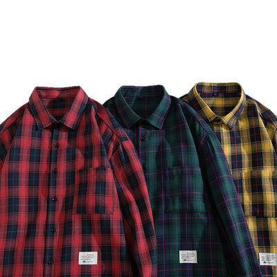 Camisa Casual de Cuadros Oversize para Hombre - Image 5