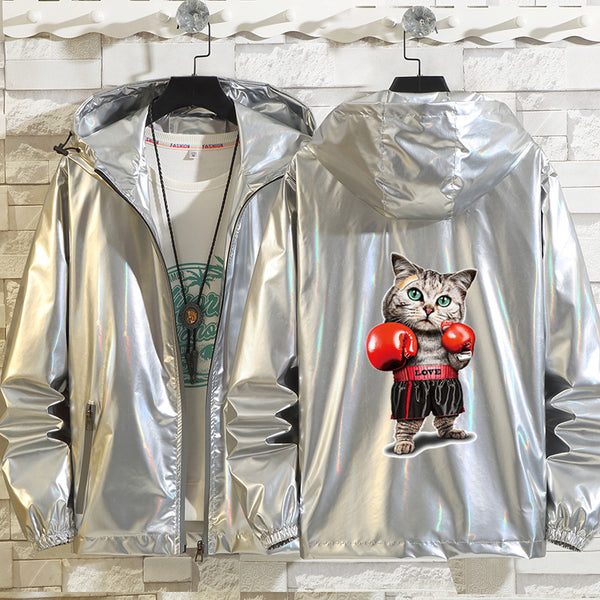 Chaqueta Casual Hombre Estampado Brillante Elegante