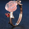 Anillo de Piedra Rosa Hibisco Artesanal para Mujer - Joyería Mayorista