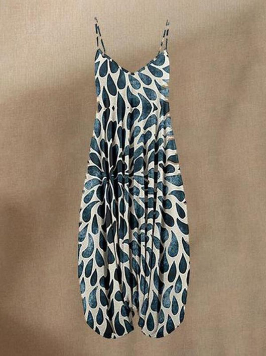 Jumpsuit Holgado con Estampado Étnico y Tirantes para Playa - Talla Plus - Image 14