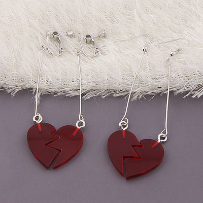 Aretes de Clip en Forma de Corazón - Diseño Creativo y Versátil