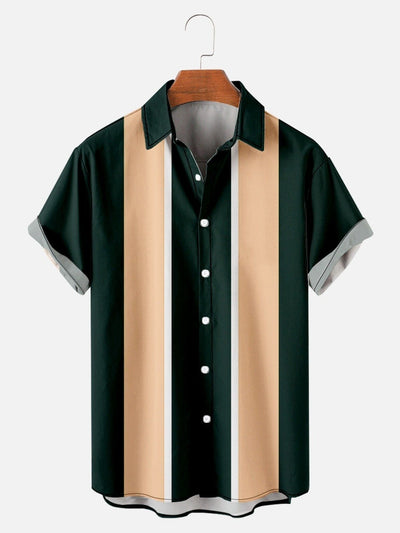 Camisa Casual Slim Estampado 3D Playa Manga Corta para Hombre - Image 8