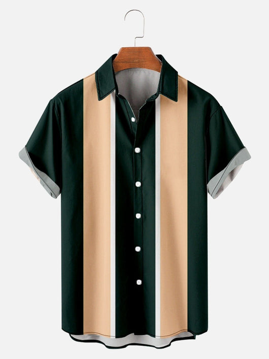 Camisa Casual Slim Estampado 3D Playa Manga Corta para Hombre - Image 8
