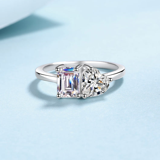 Anillo de Plata 925 Cubo Amor Infinito con Moissanita de 2 Quilates