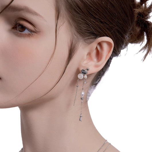 Aretes Barrocos de Perla Cultivada con Borla Larga - Image 10
