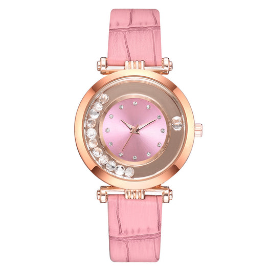 Reloj de Moda con Cristales Brillantes y Correa de Cuero Serpentina - Image 8