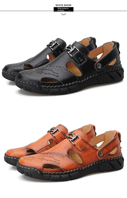 Sandalias Casuales de Cuero Genuino para Hombre - Estilo Versátil y Cómodo - Image 24