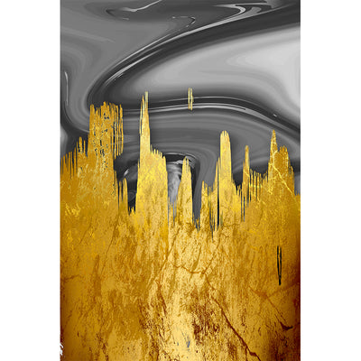Cuadro Abstracto Lienzo Gris Dorado Nórdico - Pintura al Óleo - Image 9
