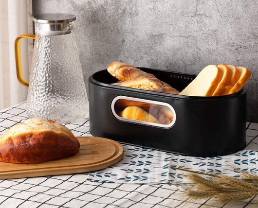 Caja Panera de Hierro Galvanizado con Tapa de Bambú Negro - Image 6