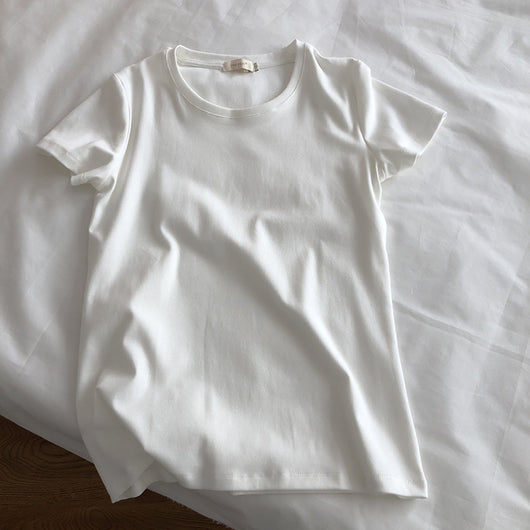 Camiseta Slim Fit de Algodón Elástico Cuello Redondo Manga Corta - Image 5