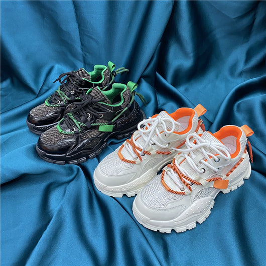 Tenis Plataforma Mujer con Strass y Cordones - Estilo Casual Moderno - Image 10