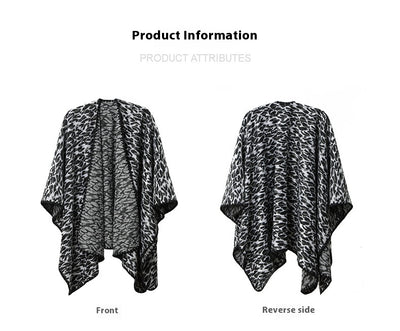 Chal Cruzado Estampado Leopardo Negro - Versátil para Primavera, Otoño e Invierno - Image 17
