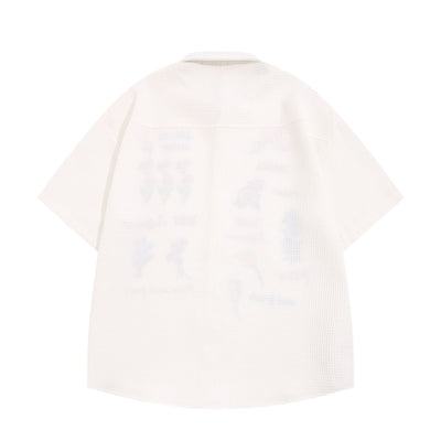 Camisa de Cuadros Retro con Bordado de Osito - Manga Corta Verano - Image 12