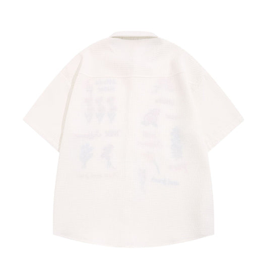 Camisa de Cuadros Retro con Bordado de Osito - Manga Corta Verano - Image 12