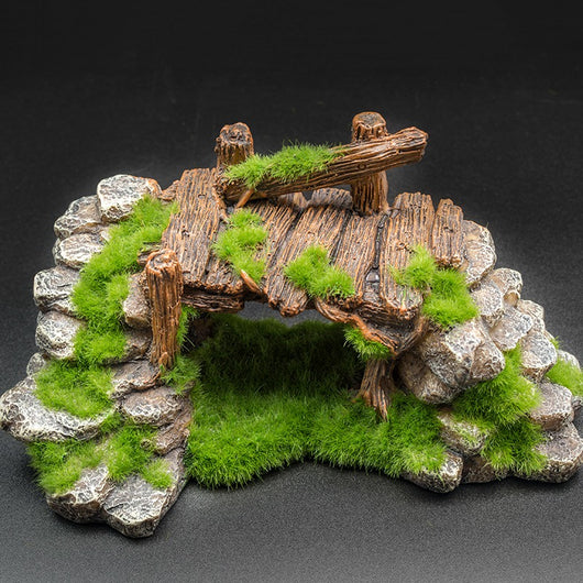 Decoración de Acuario con Piedra Natural y Efecto Musgo Flocking - Image 13