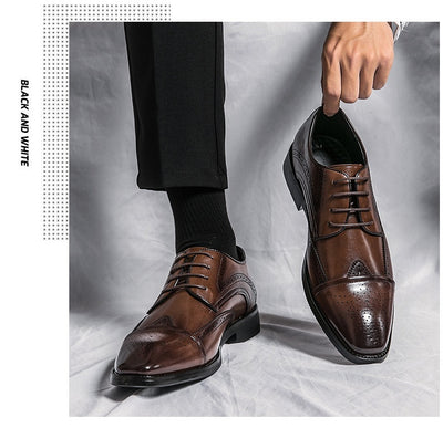 Zapatos de Cuero Clásico Estilo Británico Talla Grande - Cordones Bajos - Image 24