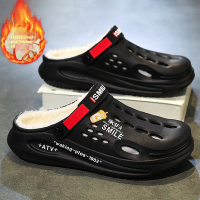 Pantuflas Cálidas de Algodón con Forro Polar para Hombre